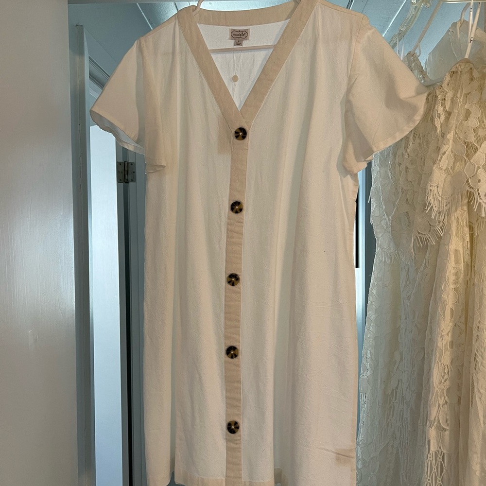 White Linen Mudpie Dress- new with tags